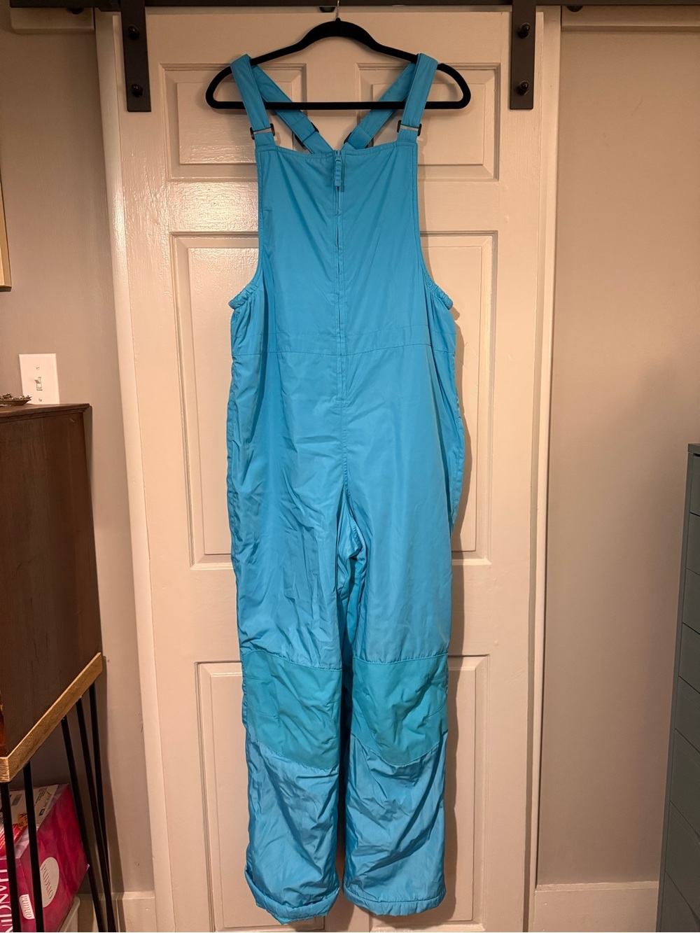 Girls Lands’ End Bright Blue Snow Pants Bib Style One-Piece